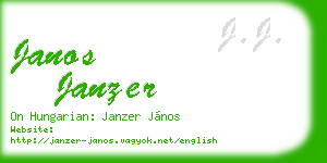 janos janzer business card